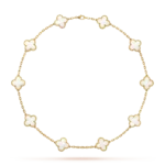 ELSIE LOVE Clover Leaf Necklace · 18K Gold Plated 925 Silver · Multiple Motifs · Mother-of-Pearl / Onyx / Carnelian / Malachite / Blue Agate