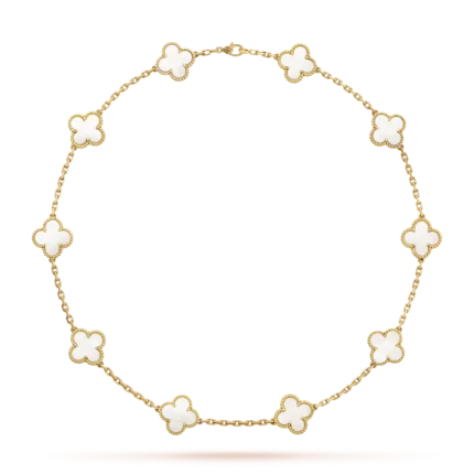 ELSIE LOVE Clover Leaf Necklace · 18K Gold Plated 925 Silver · Multiple Motifs · Mother-of-Pearl / Onyx / Carnelian / Malachite / Blue Agate