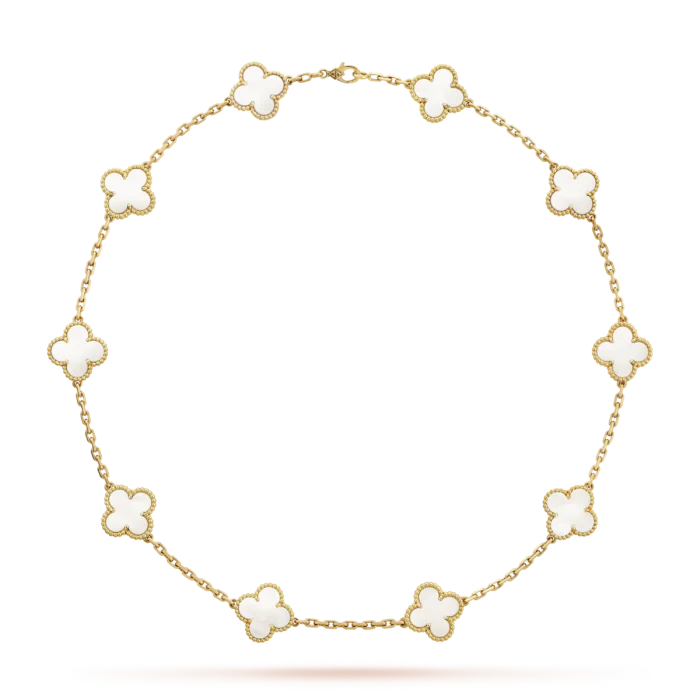 ELSIE LOVE Clover Leaf Necklace · 18K Gold Plated 925 Silver · Multiple Motifs · Mother-of-Pearl / Onyx / Carnelian / Malachite / Blue Agate - Image 1