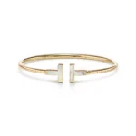 T Bangle with Mother of Pearl (Gold)