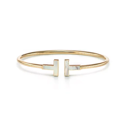 T Bangle with Mother of Pearl (Gold)