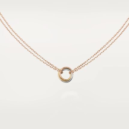 ELSIE LOVE Trinity Circle Pendant Necklace for Women, 18K Gold Plated V Gold, PVD Layered, Cubic Zircon