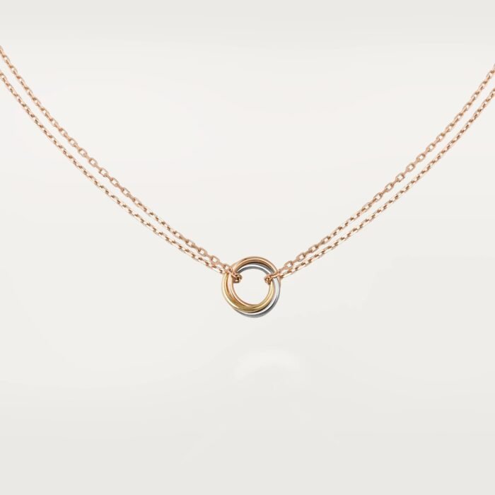 ELSIE LOVE Trinity Circle Pendant Necklace for Women, 18K Gold Plated V Gold, PVD Layered, Cubic Zircon - Image 1