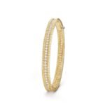 ELSIE LOVE Perlee Bangle Bracelet for Women, 18K Gold Plated V Gold, Cubic Zircon