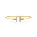 T-Bar CZ Open Bangle｜18K Gold Plated