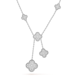 ELSIE LOVE Clover Leaf Y Necklace · 18K Gold Plated 925 Silver · Mother-of-Pearl / Onyx / Carnelian / Tiger Eye · Lucky Pendant Necklace - Image 8