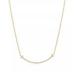 ELSIE LOVE Smile Pendant with Zirconia Small | V Gold 18K Gold Plated Minimalist Necklace