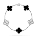 ELSIE LOVE Clover Leaf Bracelet ,925 Silver, 18k Gold Plated - Image 5