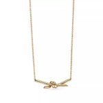 ELSIE LOVE Knot Pendant Necklace | V Gold 18K Gold Plated Adjustable Minimalist Pendant