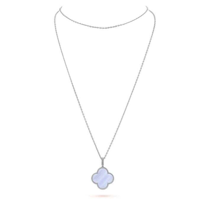 ELSIE LOVE Clover Pendant Necklace, Women’s Long Chain 925 Sterling Silver, 18K Gold Plated - Image 21