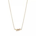 ELSIE LOVE Small Knot Pendant with Zirconia | V Gold 18K Gold Plated Adjustable Minimalist Necklace