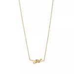 ELSIE LOVE Minimalist Knot Pendant | V Gold 18K Gold Plated Adjustable Necklace