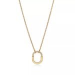 ELSIE LOVE Small Lock Pendant Necklace | V Gold 18K Gold Plated Adjustable Chain