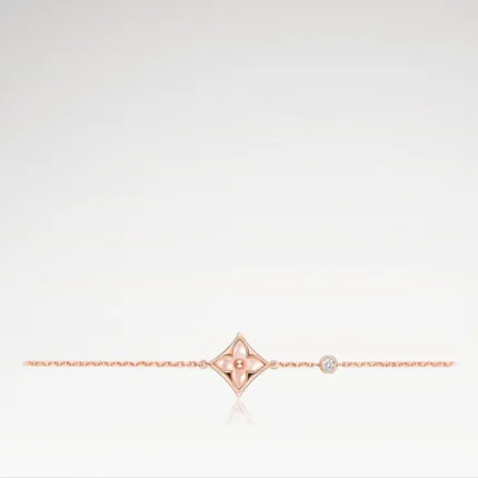 ELSIE LOVE Color Blossom Star Bracelet | 18K Rose Gold Plated, Pink Mother-of-Pearl & Zircon