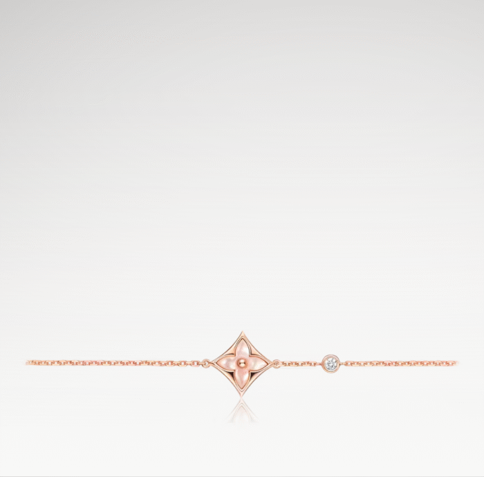 ELSIE LOVE Color Blossom Star Bracelet | 18K Rose Gold Plated, Pink Mother-of-Pearl & Zircon - Image 1