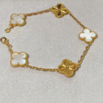 ELSIE LOVE Clover Leaf Bracelet ,925 Silver, 18k Gold Plated - Image 9
