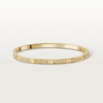ELSIE LOVE Cubic Zircon Paved Screw Bangle | V Gold 18K Gold Plated with PVD Technology