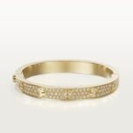 ELSIE LOVE Wide Pavé Bangle Bracelet Women’s Luxury 18K Gold Plated Zirconia Cuff