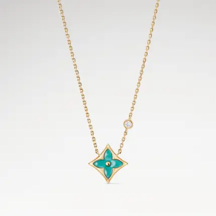 Color Blossom Amazonite Star Necklace | 18K Gold Plated