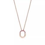 ELSIE LOVE Lock Pendant Necklace – 18K Rose Gold Plated, Small Motif, Adjustable 16-18" Chain, Elegant V Gold Jewelry