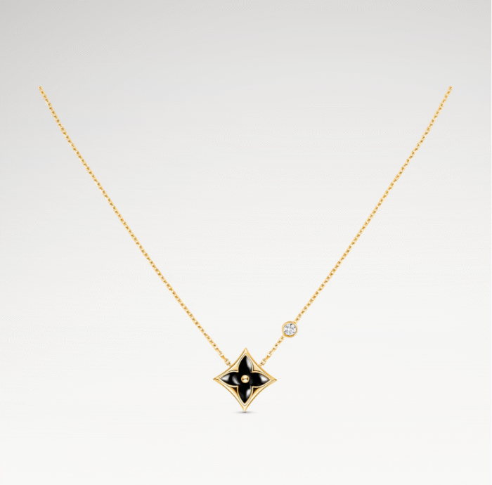Color Blossom Onyx Star Necklace | 18K Gold and Zircon - Image 1