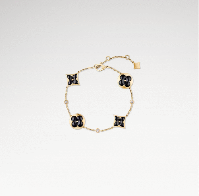 Color Blossom Onyx Floral Bracelet | 18K Gold Plated Multi-Motif - Image 1