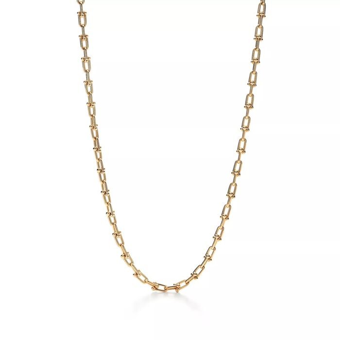 ELSIE LOVE Small Link Necklace 18K Gold Plated V Gold PVD 5x Layered 18" - Image 1