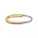 ELSIE LOVE Lock Bracelet 18K Gold Plated with Zirconia, Medium Size