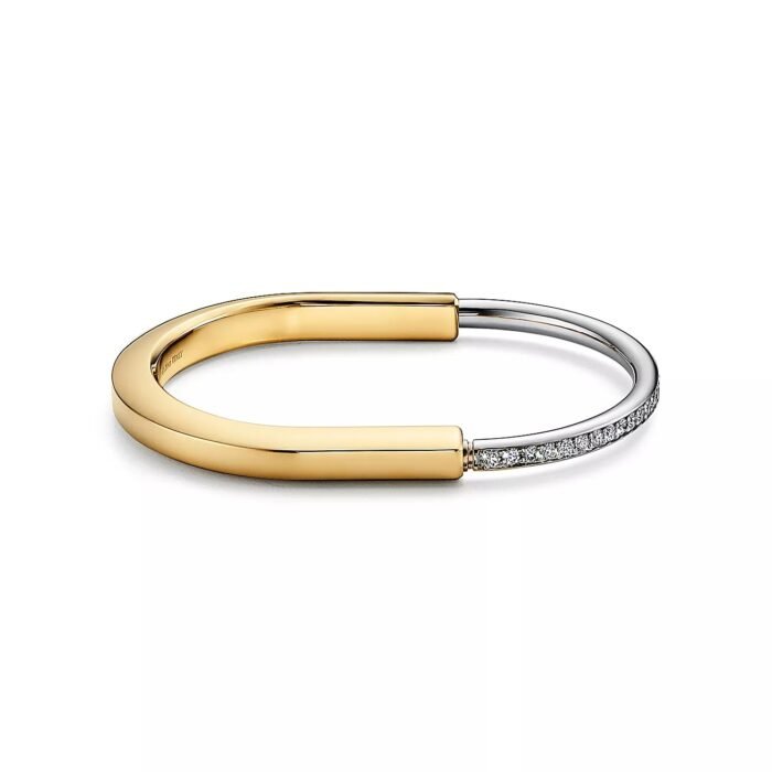 ELSIE LOVE Lock Bracelet 18K Gold Plated with Zirconia, Medium Size - Image 1