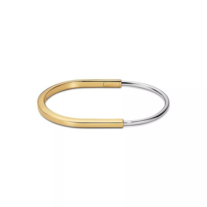 ELSIE LOVE Lock Bracelet Narrow | 18K Gold Plated V Gold PVD 5x Layered Medium - Image 1
