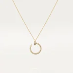 ELSIE LOVE Juste Un Clou Necklace,18k Gold Plated,Cubic Zircon Paved