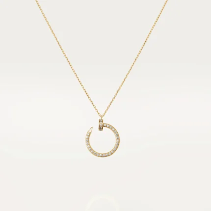 ELSIE LOVE Juste Un Clou Necklace,18k Gold Plated,Cubic Zircon Paved