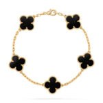ELSIE LOVE Clover Leaf Bracelet ,925 Silver, 18k Gold Plated