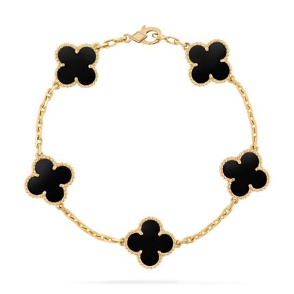 ELSIE LOVE Clover Leaf Bracelet ,925 Silver, 18k Gold Plated