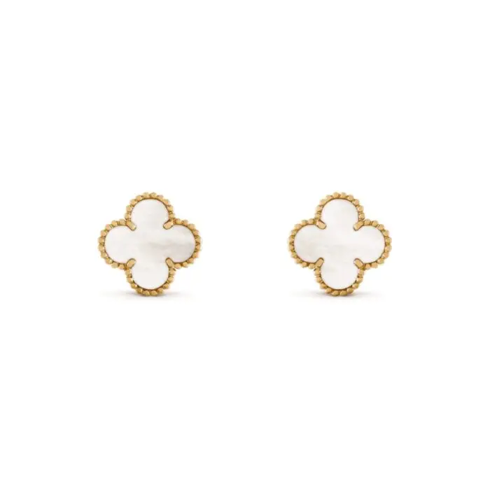 ELSIE LOVE Clover Leaf Earrings · 18K Gold Plated 925 Silver · White Mother-of-Pearl / Black Onyx / Red Carnelian / Green Malachite - Image 1