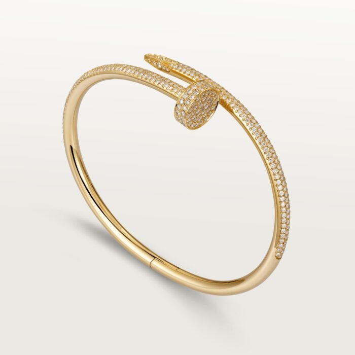 ELSIE LOVE Nail Bangle with Cubic Zirconia · 18K Gold / Rose Gold / Silver Plated · 3.5mm Open Bracelet - Image 1