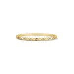 ELSIE LOVE Coco Crush Bracelet · 18K Gold Plated V Gold · Zirconia Inlay · Quilted Pattern Design · Women’s Elegant Bangle