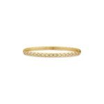 ELSIE LOVE Coco Crush Bracelet · 18K Gold Plated V Gold · Quilted Engraving with Zirconia Stones · Elegant Women’s Bangle