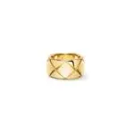 ELSIE LOVE Coco Crush Ring | 925 Sterling Silver 18K Gold Plated PVD 5x Layered Women’s Classic Quilted Ring