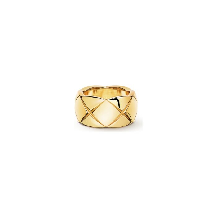 ELSIE LOVE Coco Crush Ring | 925 Sterling Silver 18K Gold Plated PVD 5x Layered Women’s Classic Quilted Ring - Image 1