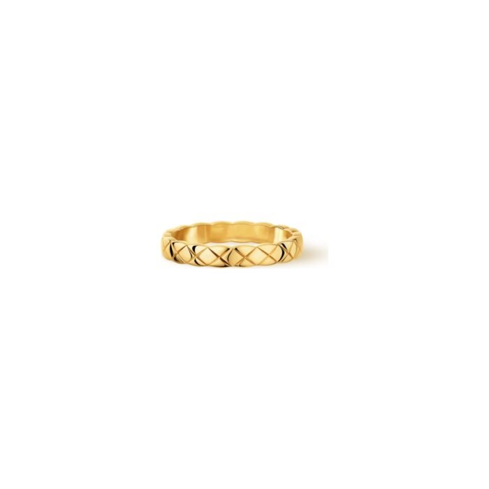 ELSIE LOVE Coco Crush Ring | 925 Silver 18K Gold Plated Quilted Fashion Ring - Image 1