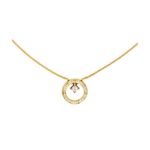 ELSIE LOVE Coco Crush Necklace Women 18K Gold Plated V Gold Zirconia PVD 5x Layered Circle Pendant