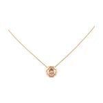 ELSIE LOVE Camélia Necklace Women 18K Rose Gold Plated V Gold Zirconia PVD 5x Layered Flower Pendant