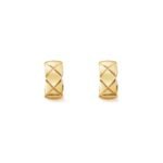 ELSIE LOVE Coco Crush Earrings Women 18K Gold Plated V Gold PVD 5x Layered Quilted Design
