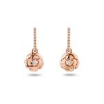 ELSIE LOVE Camélia Earrings Women 18K Gold Plated V Gold Zirconia PVD 5x Layered Flower Jewelry