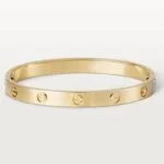 ELSIE LOVE Screw Bangle Bracelet Women 18K Gold Plated V Gold PVD 5x Layered Zirconia Classic Design 0.24in