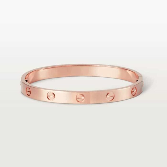 ELSIE LOVE Screw Bangle Bracelet Women 18K Gold Plated V Gold PVD 5x Layered Zirconia Classic Design 0.24in - Image 5