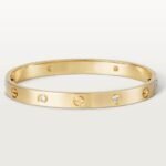 ELSIE LOVE Screw Bangle Bracelet Women 18K Gold Plated V Gold PVD 5x Layered Zirconia Classic Design 0.24in - Image 15