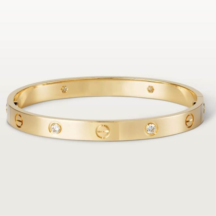 ELSIE LOVE Screw Bangle Bracelet Women 18K Gold Plated V Gold PVD 5x Layered Zirconia Classic Design 0.24in - Image 15