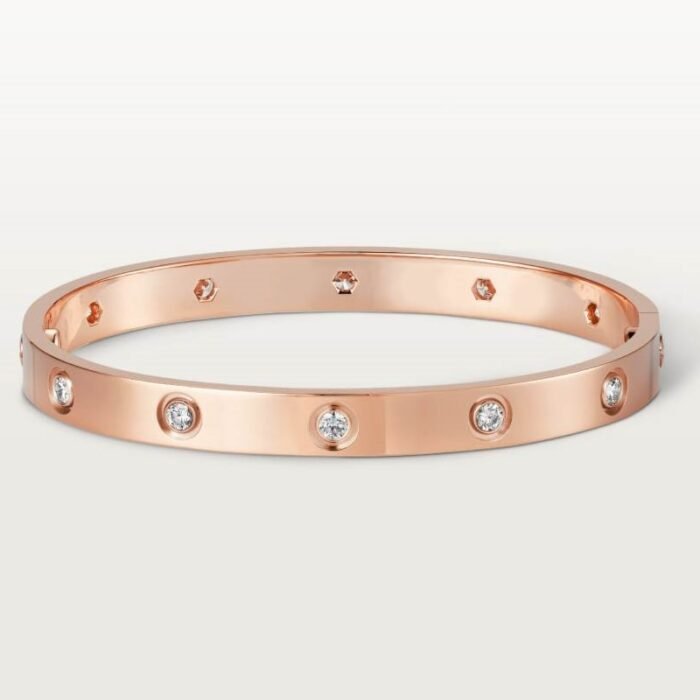 ELSIE LOVE Screw Bangle Bracelet Women 18K Gold Plated V Gold PVD 5x Layered Zirconia Classic Design 0.24in - Image 26